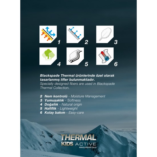 Blackspade 9265 Çocuk Termal Tişört 2. Seviye Beyaz