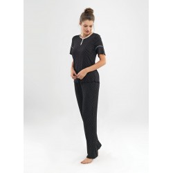 Blackspade Kadın Puantiyeli Pijama Takımı 6805 Siyah