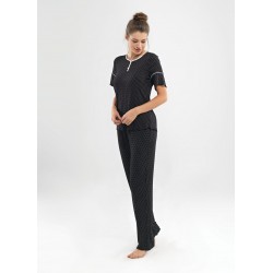 Blackspade Kadın Puantiyeli Pijama Takımı 6805 Siyah Blackspade Kadın Puantiyeli Pijama Takımı 6805 Siyah
