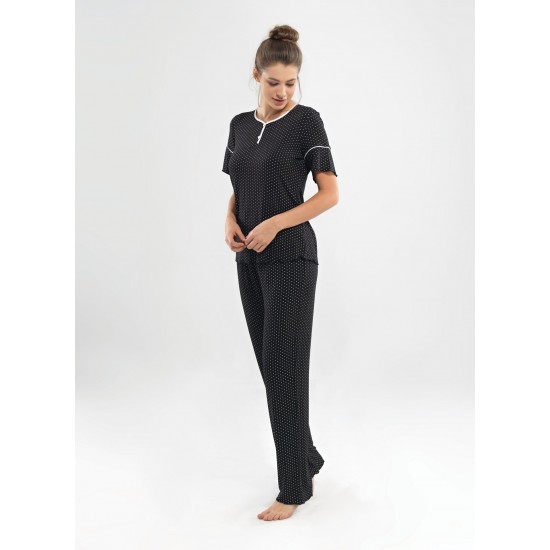 Blackspade Kadın Puantiyeli Pijama Takımı 6805 Siyah Blackspade Kadın Puantiyeli Pijama Takımı 6805 Siyah