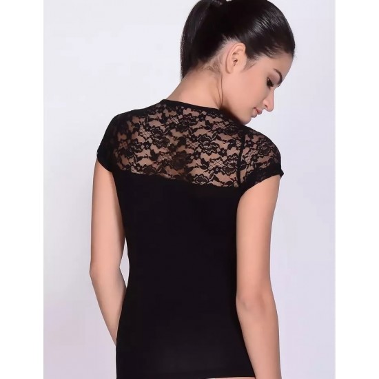 Blackspade Full Lace Kadın Kısa Kollu T-Shirt Aura 1498 Blackspade Full Lace Kadın Kısa Kollu T-Shirt Aura 1498
