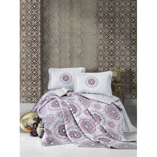 Clasy Manila Ranforce Tek Kişilik Yatak Örtüsü Takımı Lila