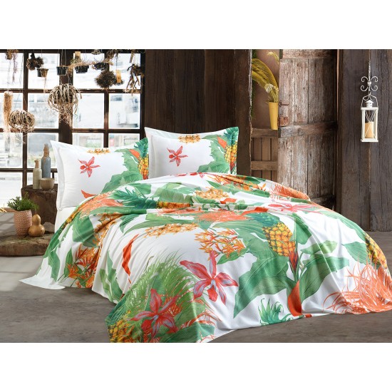 Dantela Vita Malvina 3D Dijital Baskılı Tek Kişilik Pike Takımı