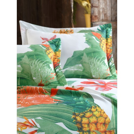 Dantela Vita Malvina 3D Dijital Baskılı Tek Kişilik Pike Takımı