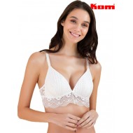 Kom Bridal Dantelli Destekli Üçgen Sütyen  Kom Bridal Dantelli Destekli Üçgen Sütyen