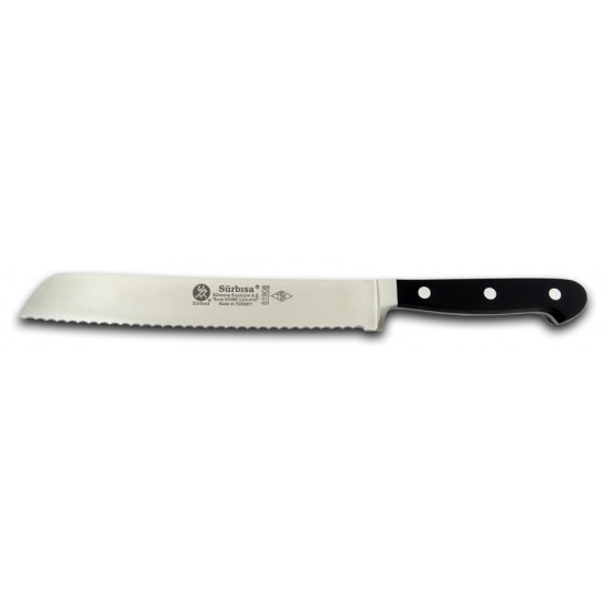 Sürbısa Klasik Pimli Saplı Sıcak Dövme Lazerli Ekmek Bıçağı 20 cm. 61908 