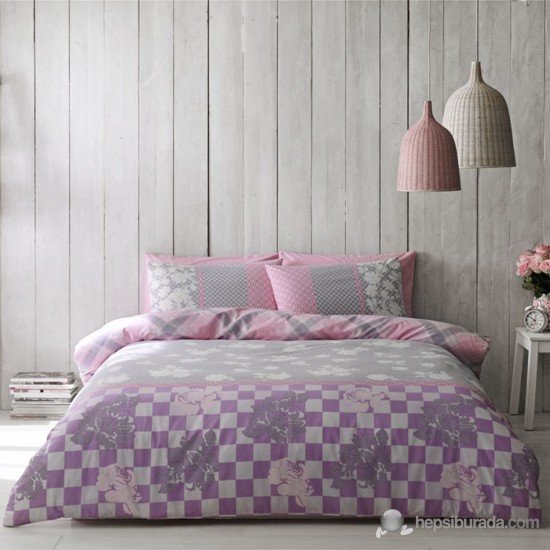 Taç Ranforce Celina Tek Kişilik Nevresim Takımı Lila