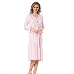 Türen Güpürlü Gecelik Pembe 3163