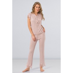 Türen Pudra Kadın Pijama Takımı Pudra 3186