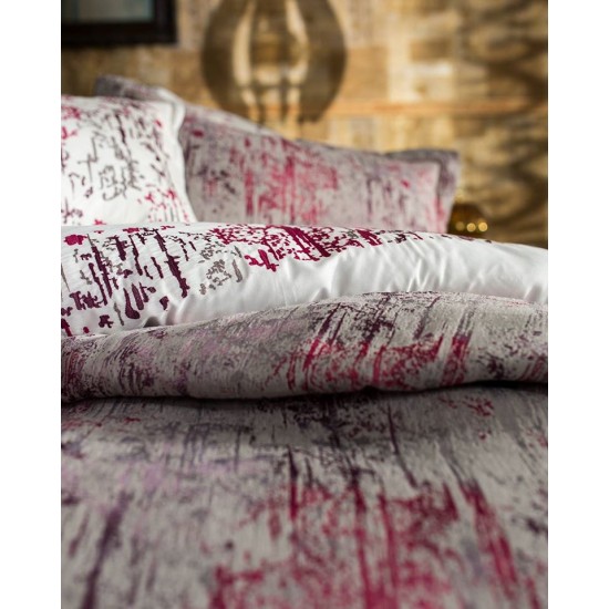 Zebra Casa Linea Çift Kişilik Yatak Örtüsü Takımı Lila